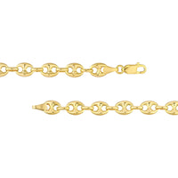 Olas d'Oro 24" Necklace - 14K Yellow Gold 6.7mm Hollow Puff Mariner Chain