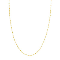 Olas d'Oro 24" Necklace - 14K Yellow Gold Cable Chain with 2.5mm Diamond Cut Bead Stations