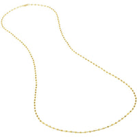 Olas d'Oro 24" Necklace - 14K Yellow Gold Cable Chain with 2.5mm Diamond Cut Bead Stations