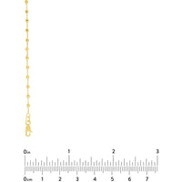 Olas d'Oro 24" Necklace - 14K Yellow Gold Cable Chain with 2.5mm Diamond Cut Bead Stations