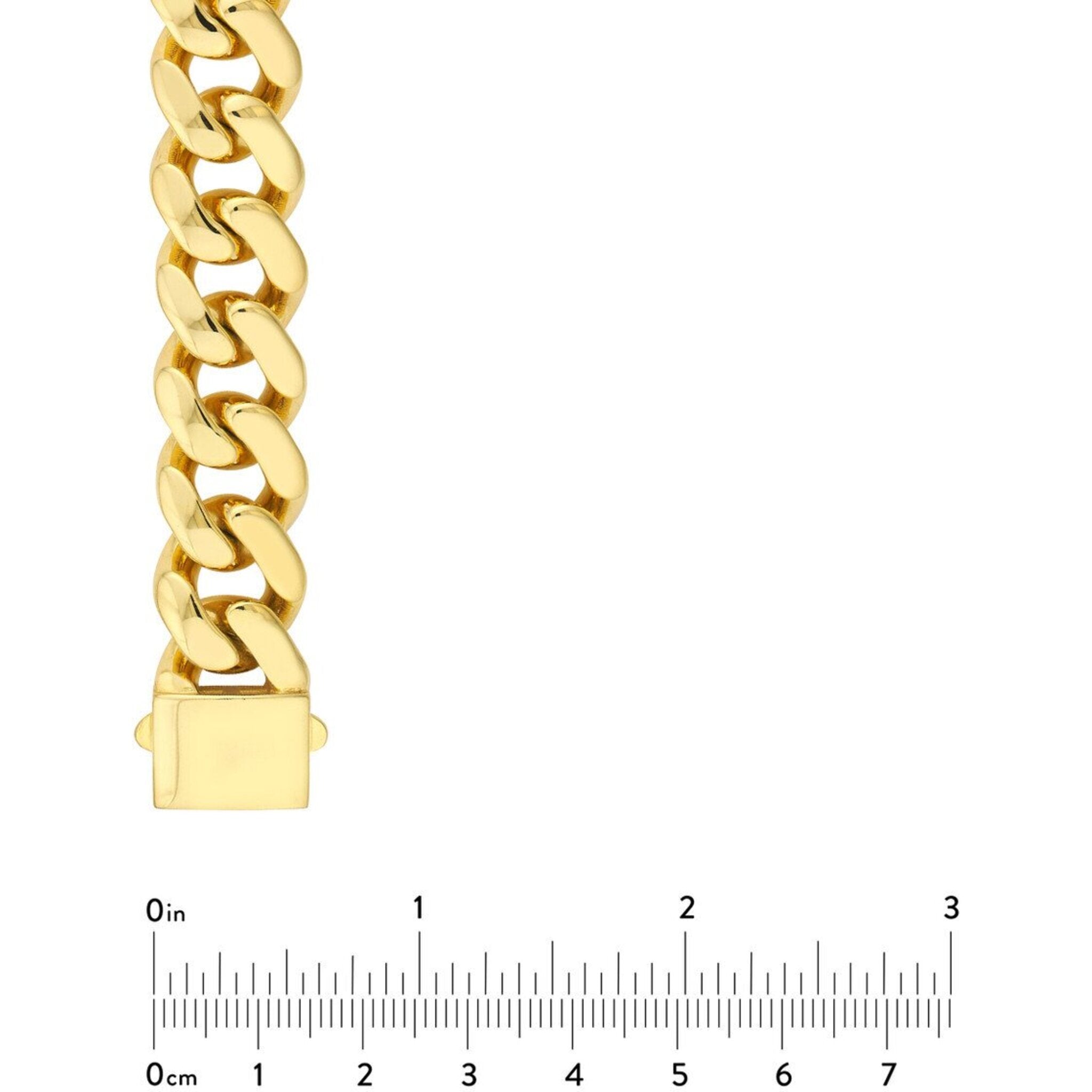 Olas d'Oro 28" Necklace - 18K Yellow Gold 14.80mm Miami Cuban Box Lock