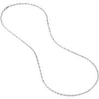 Olas d'Oro 30" Necklace - 10K White Gold 3mm Diamond Cut Rope Chain with Lobster Lock