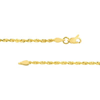 Olas d'Oro 30" Necklace - 14K Yellow Gold 2.15mm Diamond Cut Rope Chain with Lobster Lock