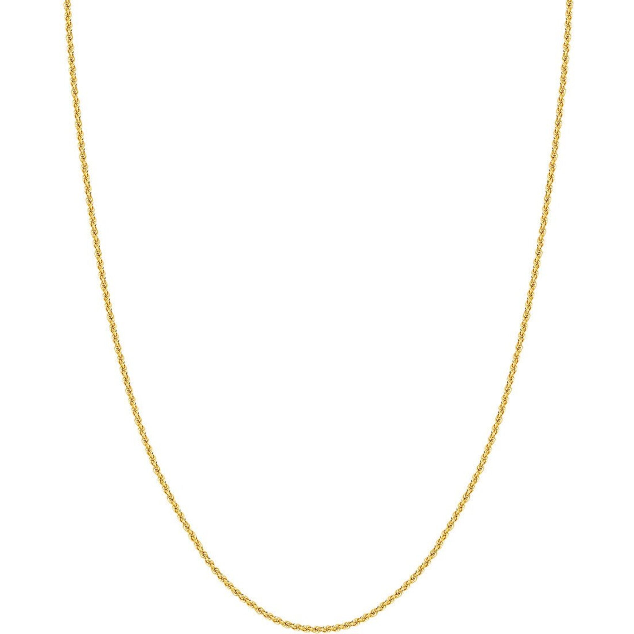 Olas d'Oro 30" Necklace - 14K Yellow Gold 2mm Light Rope Chain with Lobster Lock