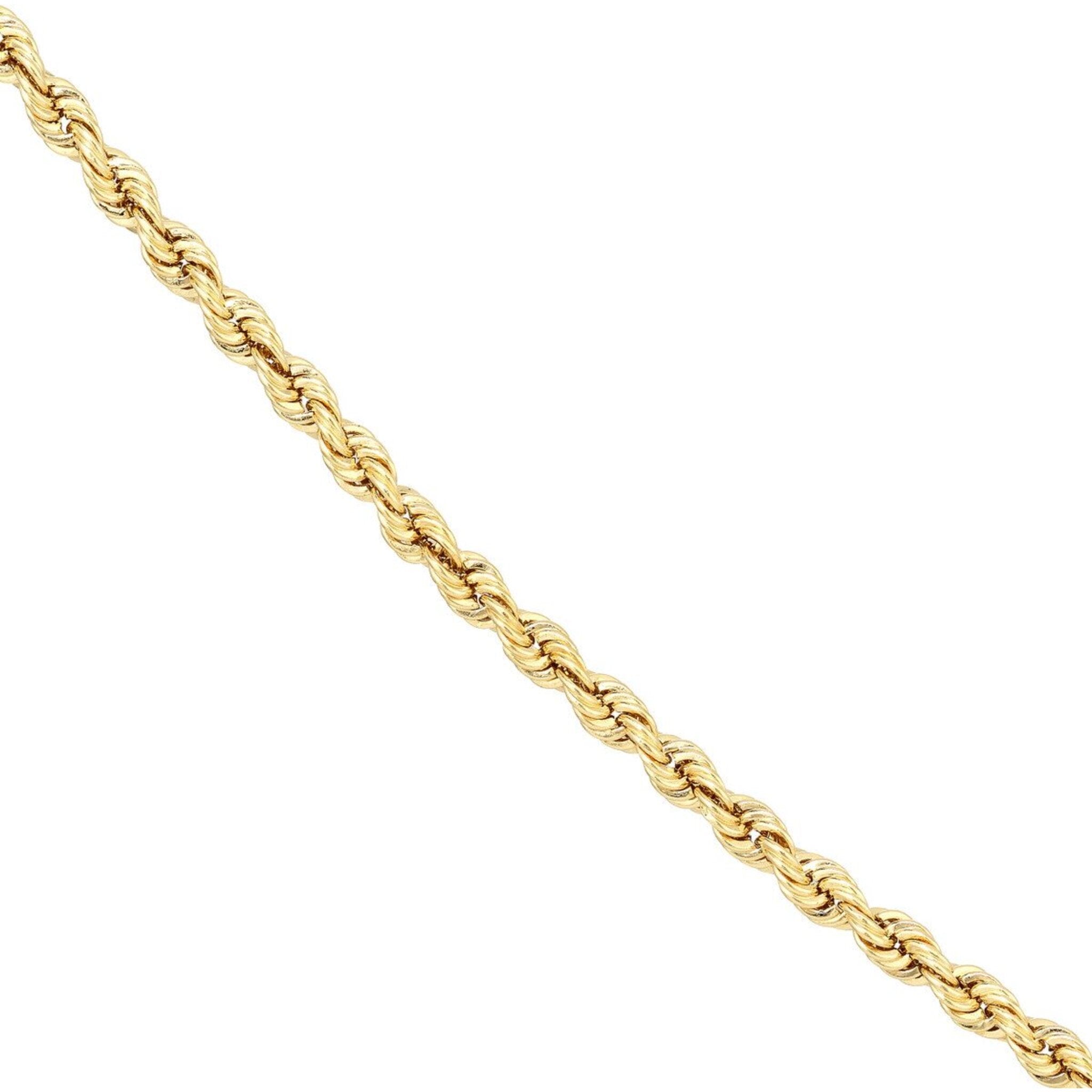 Olas d'Oro 30" Necklace - 14K Yellow Gold 2mm Light Rope Chain with Lobster Lock
