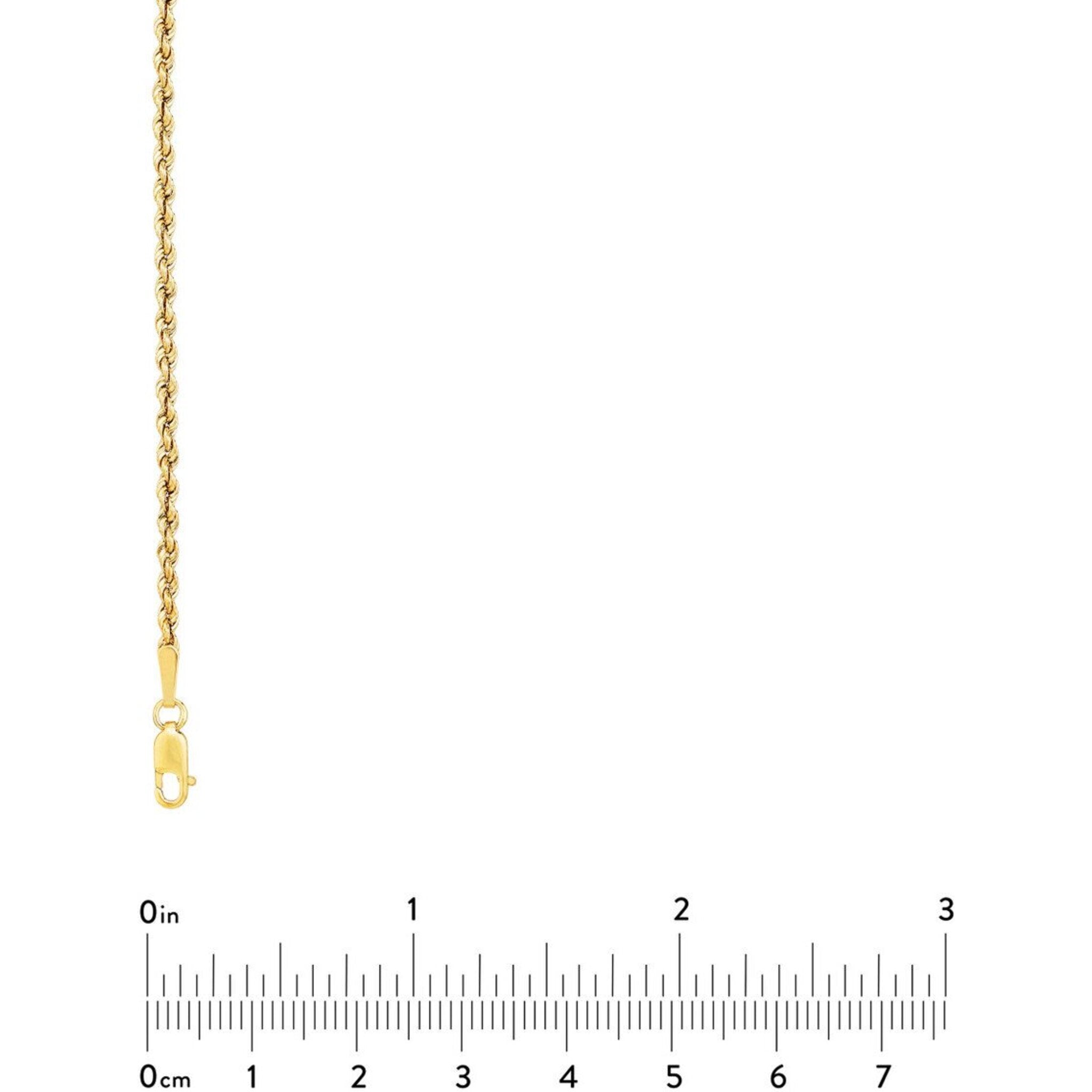 Olas d'Oro 30" Necklace - 14K Yellow Gold 2mm Light Rope Chain with Lobster Lock