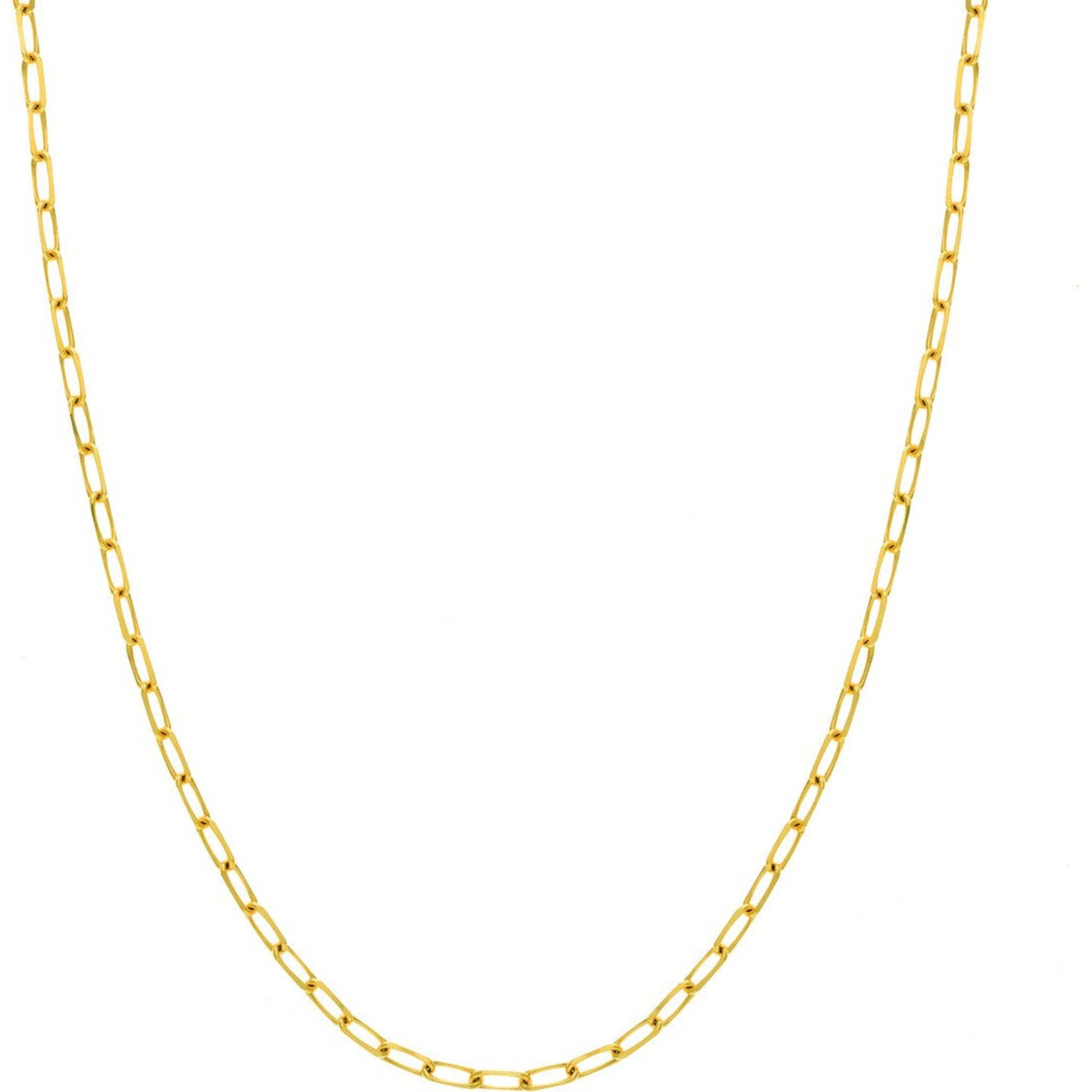 Olas d'Oro 30" Necklace - 14K Yellow Gold 4mm Paper Clip Chain with Lobster Lock