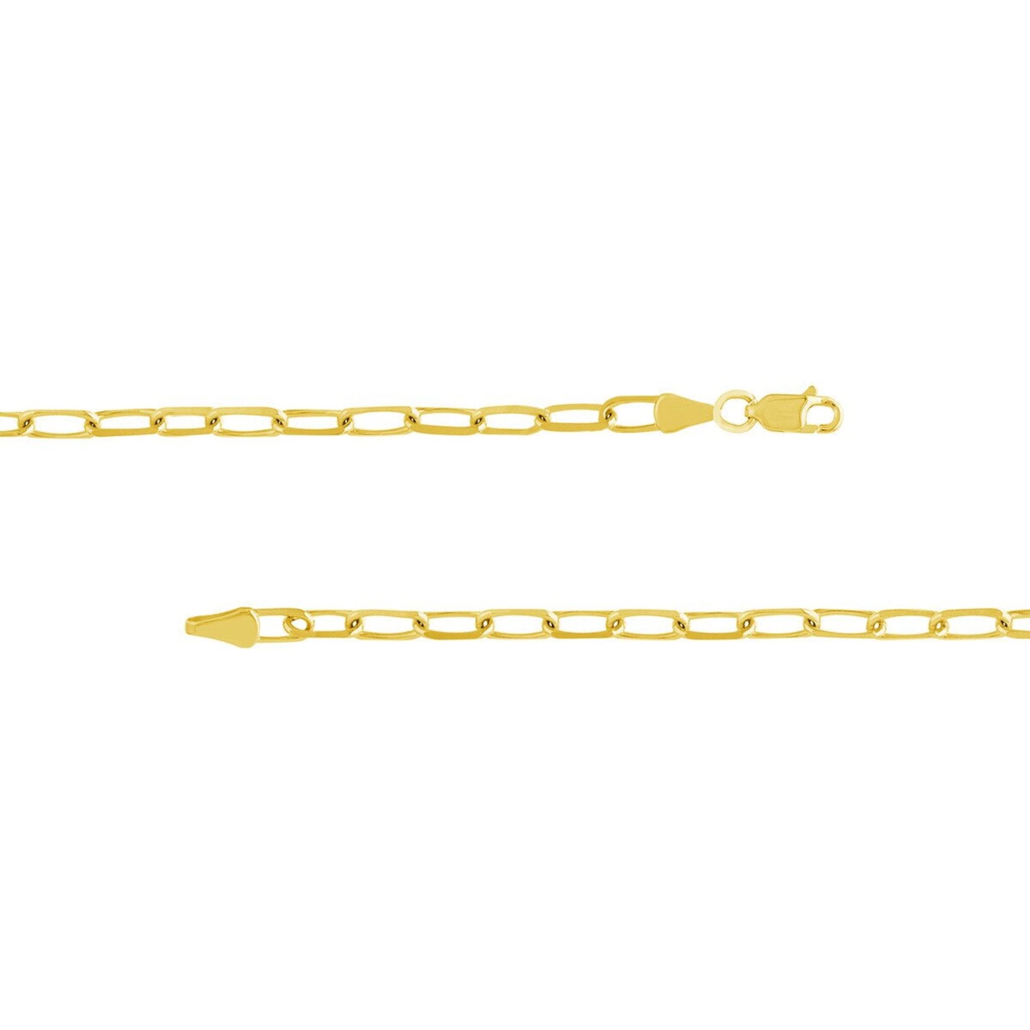 Olas d'Oro 30" Necklace - 14K Yellow Gold 4mm Paper Clip Chain with Lobster Lock