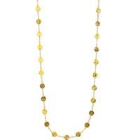 Olas d'Oro 36" Necklace - 14K Yellow Gold Long Chain Necklace with Hammered Discs