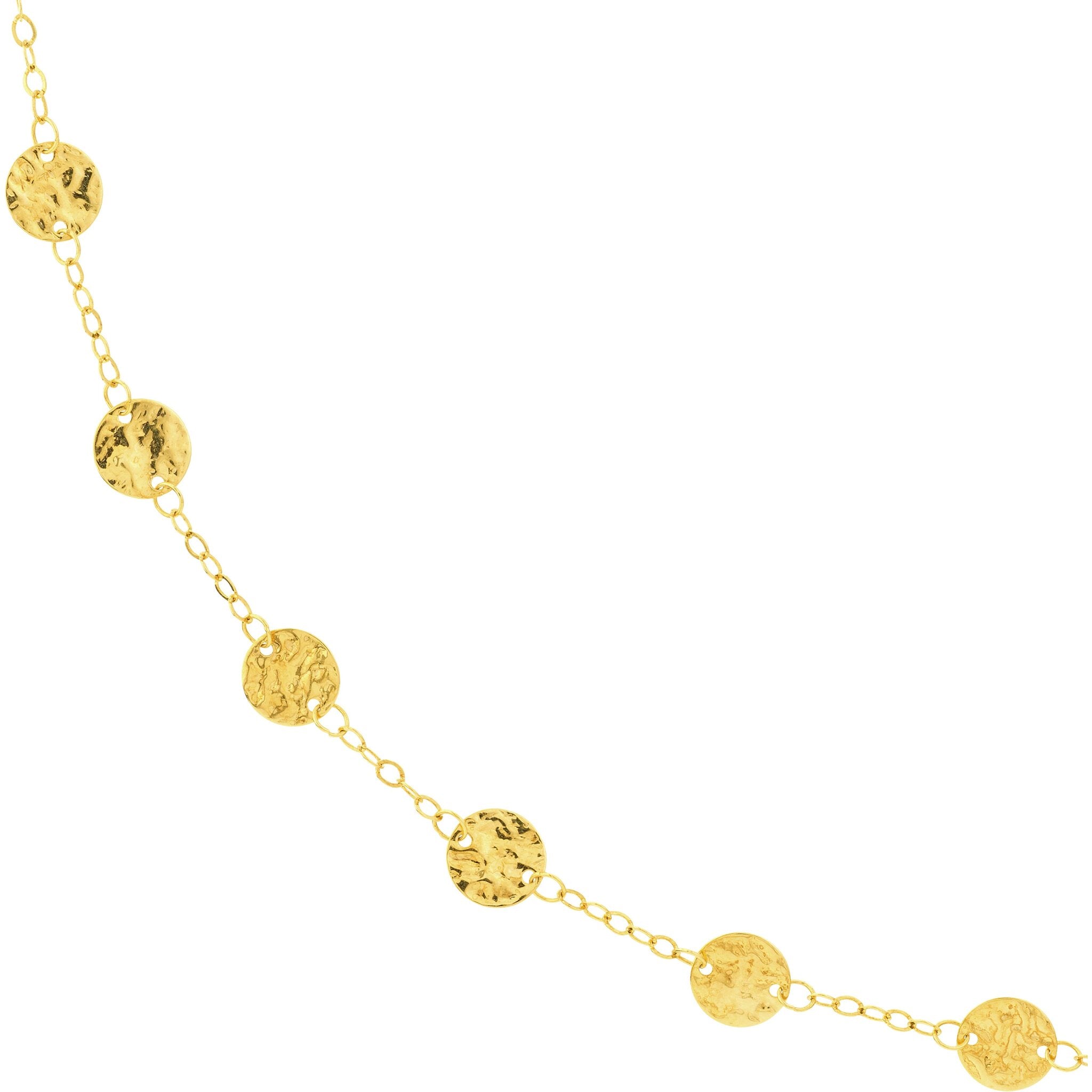 Olas d'Oro 36" Necklace - 14K Yellow Gold Long Chain Necklace with Hammered Discs