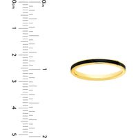 Olas d'Oro 6" Ring - 14K Yellow Gold Black Enamel Band Ring