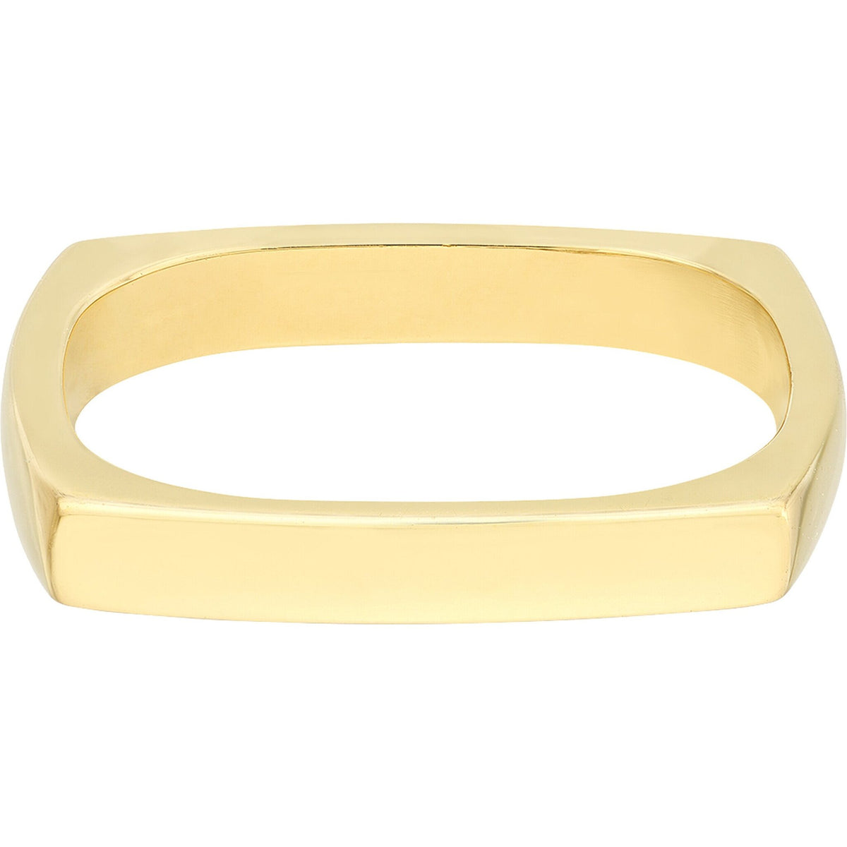 Olas d'Oro 6" Ring - 14K Yellow Gold Bold Gold Square Stack Ring
