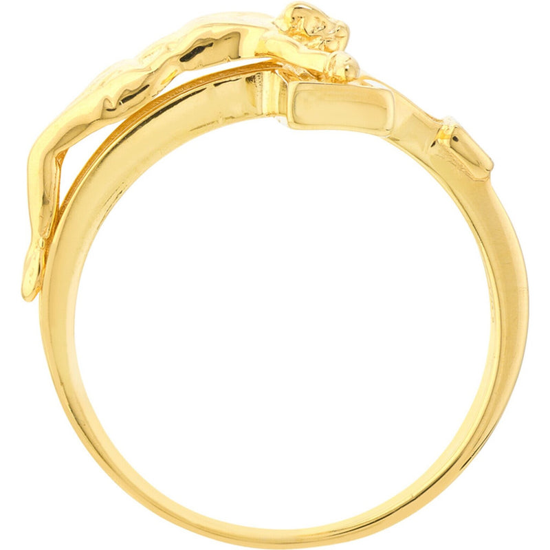 Olas d'Oro 6" Ring - 14K Yellow Gold Crucifix Ring