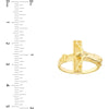 Olas d'Oro 6" Ring - 14K Yellow Gold Crucifix Ring