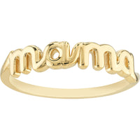 Olas d'Oro 6" Ring - 14K Yellow Gold Cursive Mama Ring