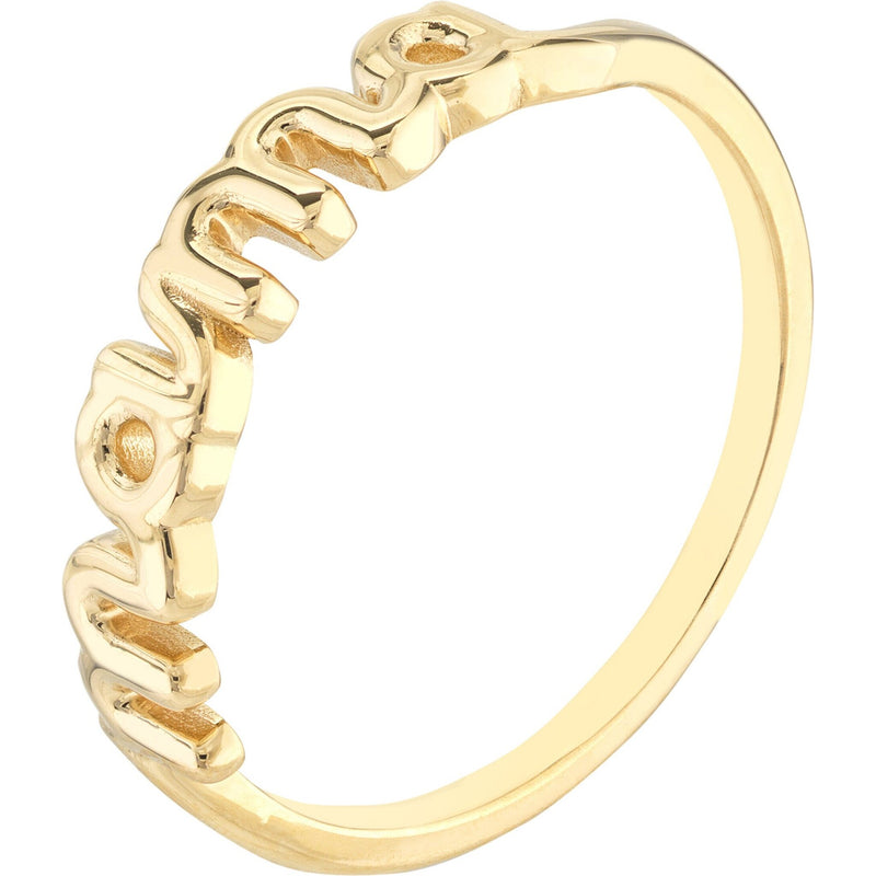 Olas d'Oro 6" Ring - 14K Yellow Gold Cursive Mama Ring