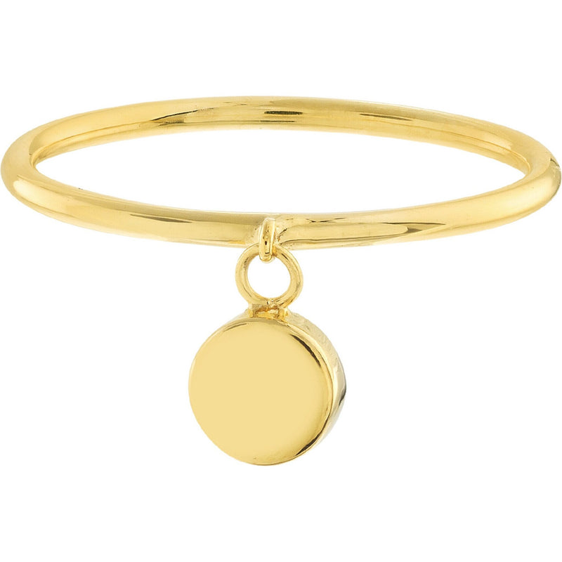 Olas d'Oro 6" Ring - 14K Yellow Gold Dangle Disc Wire Ring