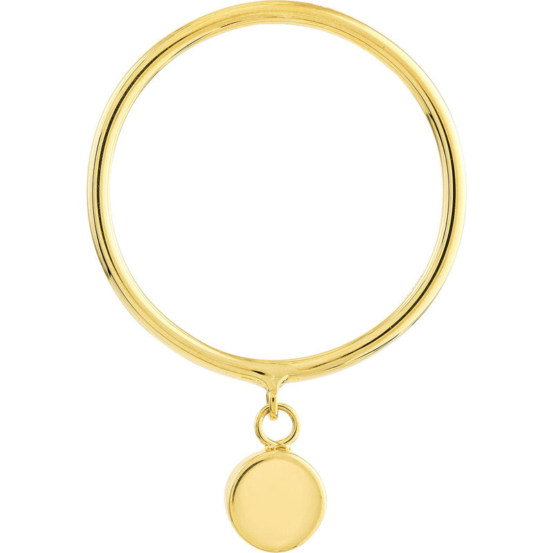 Olas d'Oro 6" Ring - 14K Yellow Gold Dangle Disc Wire Ring