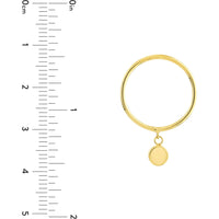 Olas d'Oro 6" Ring - 14K Yellow Gold Dangle Disc Wire Ring