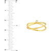 Olas d'Oro 6" Ring - 14K Yellow Gold Diamond Crossover Ring