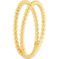 Olas d'Oro 6" Ring - 14K Yellow Gold Double Beaded Wire Ring