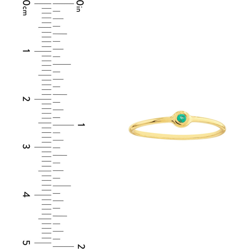 Olas d'Oro 6" Ring - 14K Yellow Gold Emerald Bezel Wire Ring