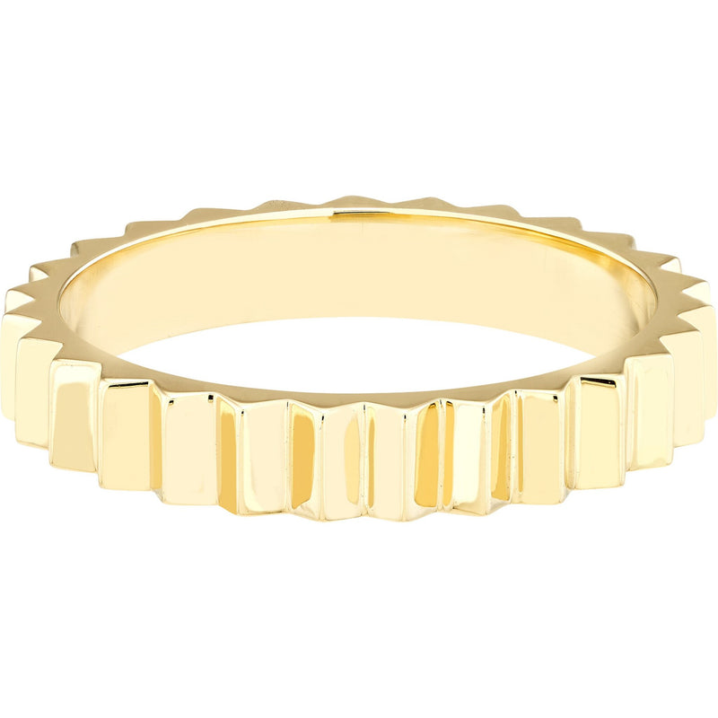 Olas d'Oro 6" Ring - 14K Yellow Gold Fluted Band Ring