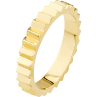 Olas d'Oro 6" Ring - 14K Yellow Gold Fluted Band Ring