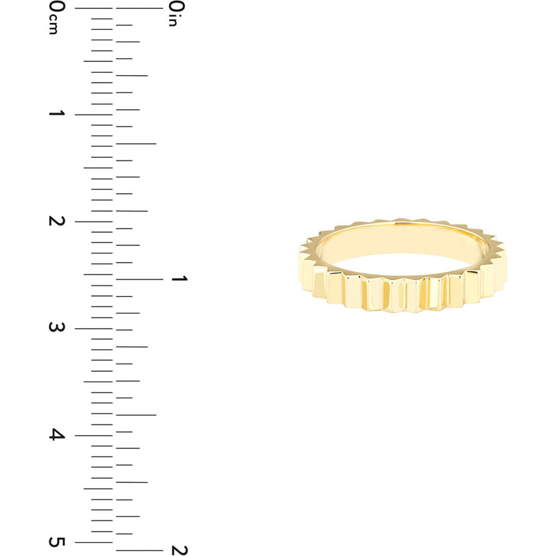 Olas d'Oro 6" Ring - 14K Yellow Gold Fluted Band Ring