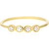 Olas d'Oro 6" Ring - 14K Yellow Gold Four Diamond Wire Ring