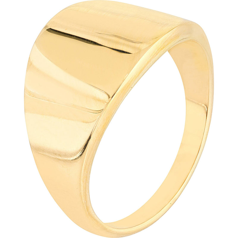 Olas d'Oro 6" Ring - 14K Yellow Gold Graduated Signet Ring