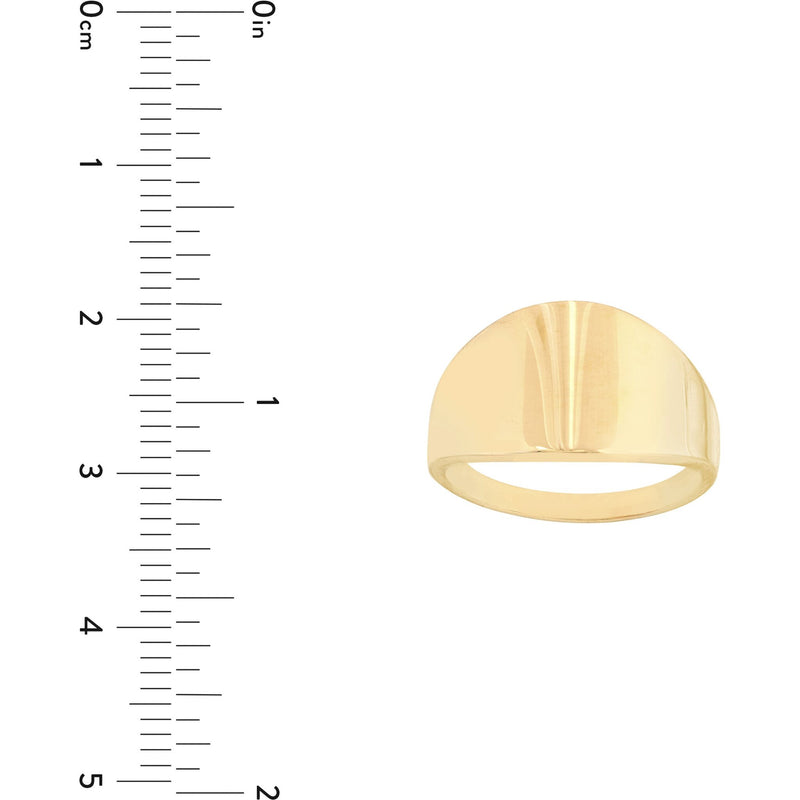 Olas d'Oro 6" Ring - 14K Yellow Gold Graduated Signet Ring