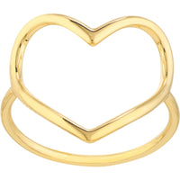 Olas d'Oro 6" Ring - 14K Yellow Gold Organic Open Heart Ring