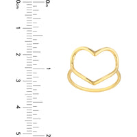 Olas d'Oro 6" Ring - 14K Yellow Gold Organic Open Heart Ring