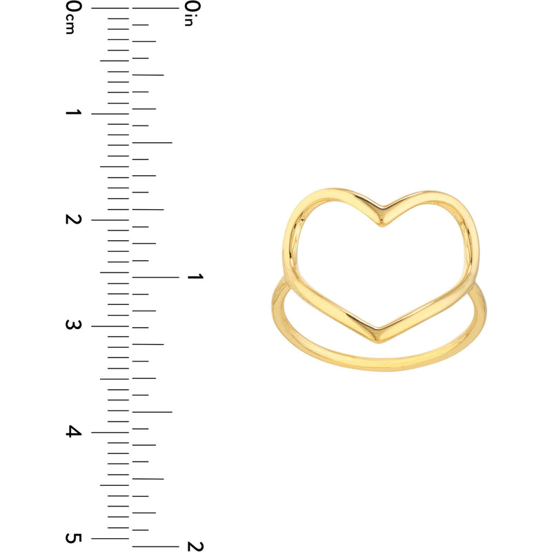 Olas d'Oro 6" Ring - 14K Yellow Gold Organic Open Heart Ring