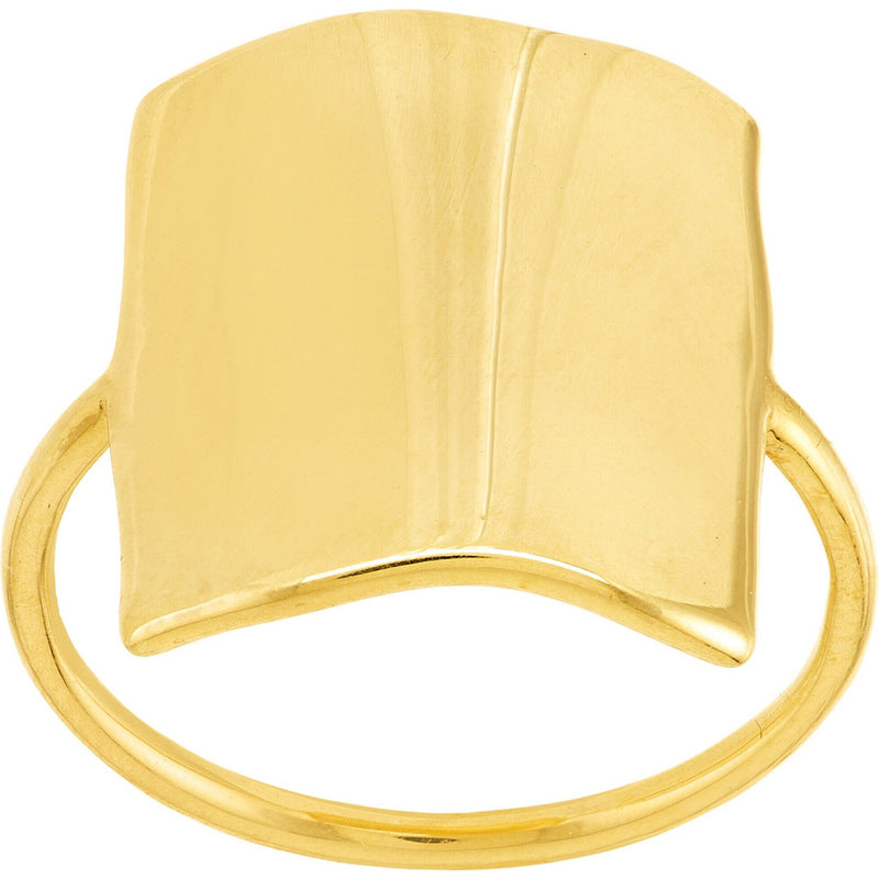 Olas d'Oro 6" Ring - 14K Yellow Gold Organic Rectangle Ring