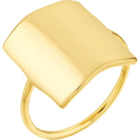 Olas d'Oro 6" Ring - 14K Yellow Gold Organic Rectangle Ring