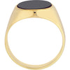 Olas d'Oro 6" Ring - 14K Yellow Gold Oval Onyx Signet Ring