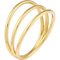 Olas d'Oro 6" Ring - 14K Yellow Gold Triple Domed Ring