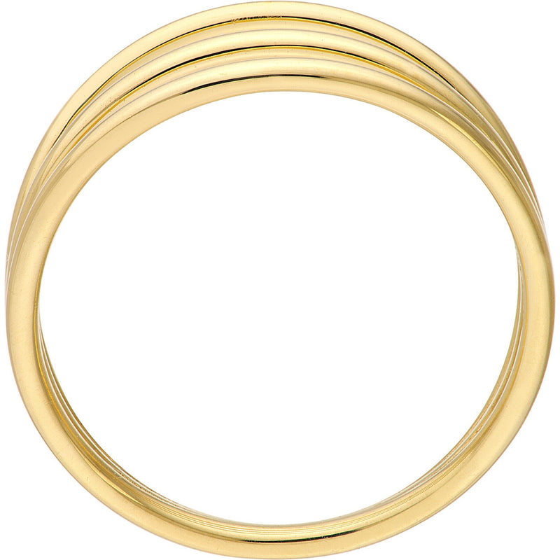 Olas d'Oro 6" Ring - 14K Yellow Gold Triple Domed Ring