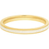 Olas d'Oro 6" Ring - 14K Yellow Gold White Enamel Band Ring