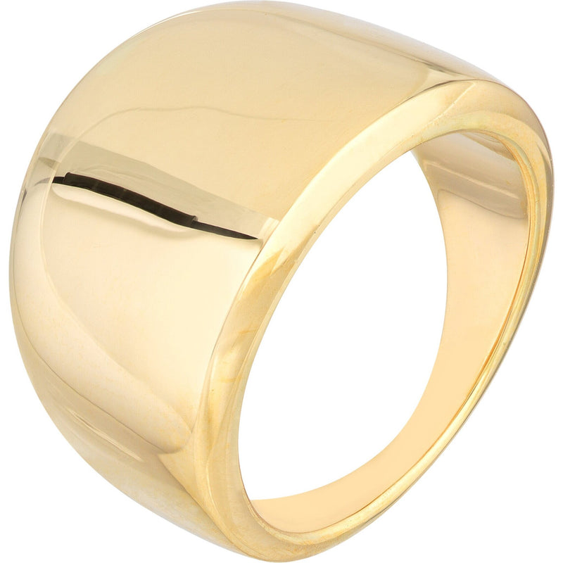 Olas d'Oro 6" Ring - 14K Yellow Gold Wide Band Signet Ring