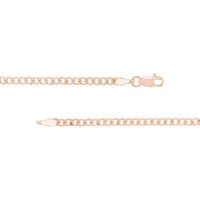 Olas d'Oro 7.25" Bracelet - 14K Rose Gold 2.70mm Diamond Cut Open Curb with Lobster Lock