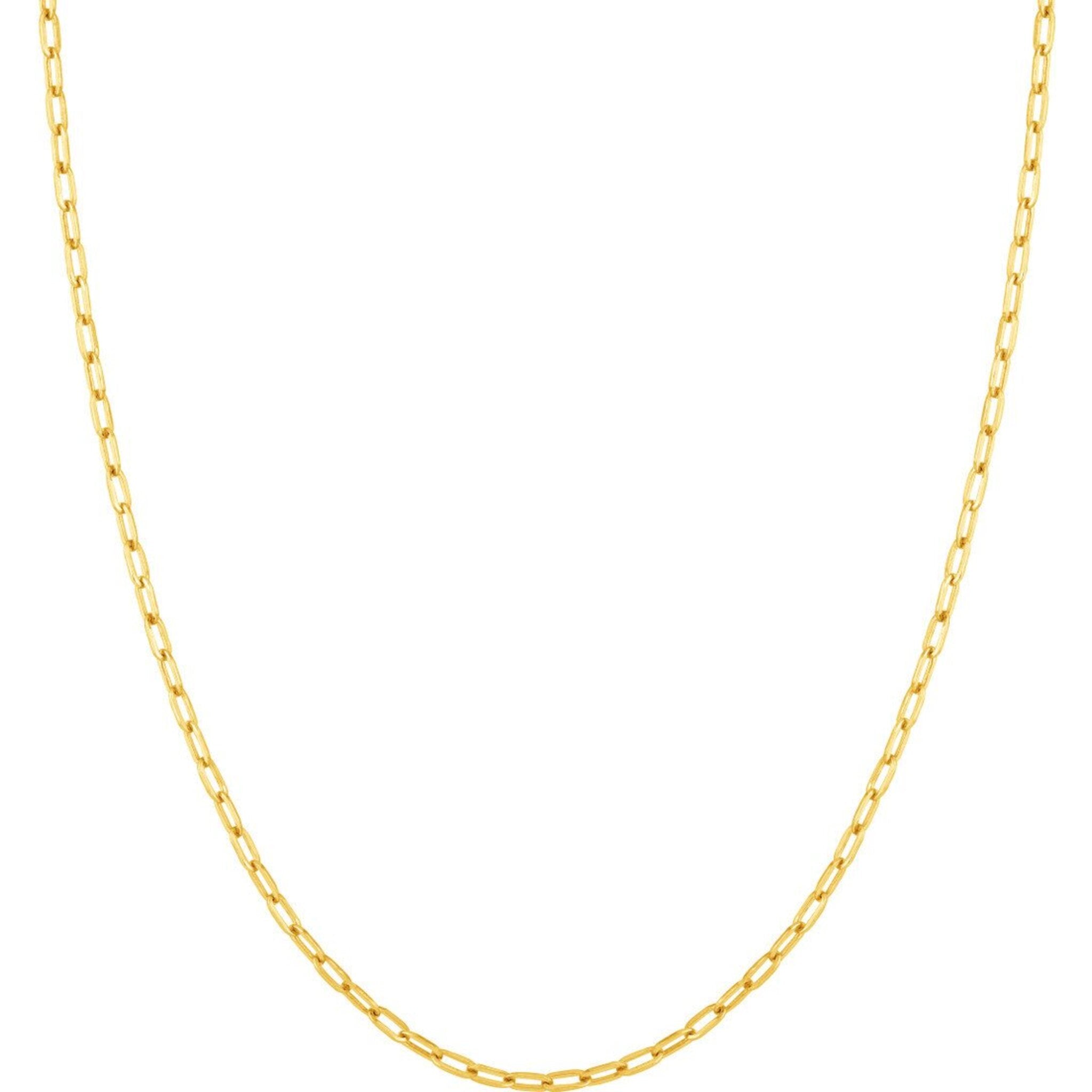 Olas d'Oro 7.25" Bracelet - 14K Yellow Gold 2.5mm Paper Clip Chain with Pear Shape Lock