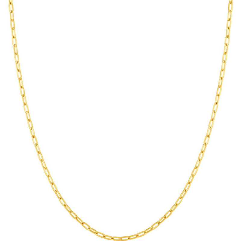 Olas d'Oro 7.25" Bracelet - 14K Yellow Gold 2.5mm Paper Clip Chain with Pear Shape Lock