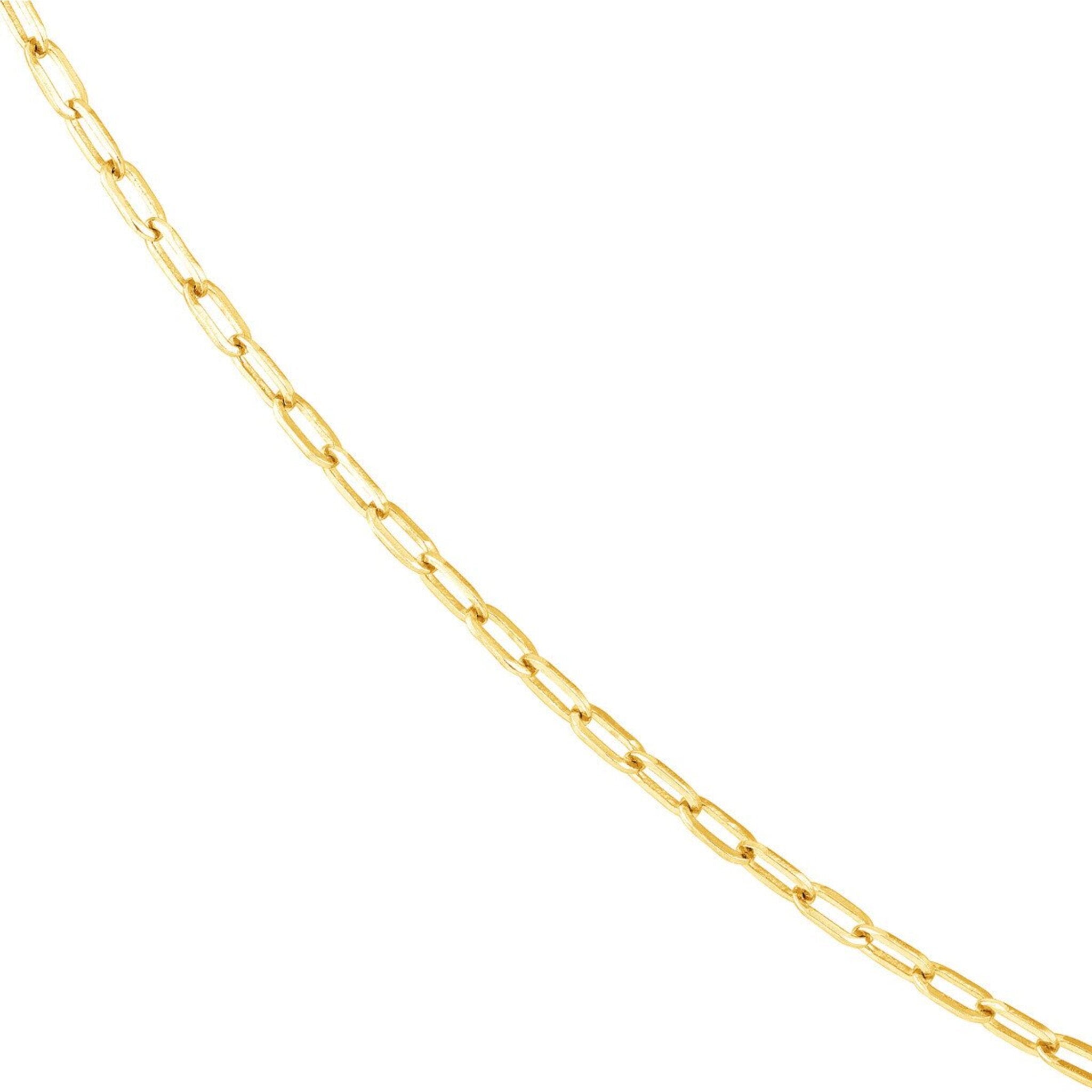 Olas d'Oro 7.25" Bracelet - 14K Yellow Gold 2.5mm Paper Clip Chain with Pear Shape Lock