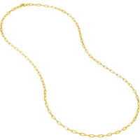 Olas d'Oro 7.25" Bracelet - 14K Yellow Gold 2.5mm Paper Clip Chain with Pear Shape Lock