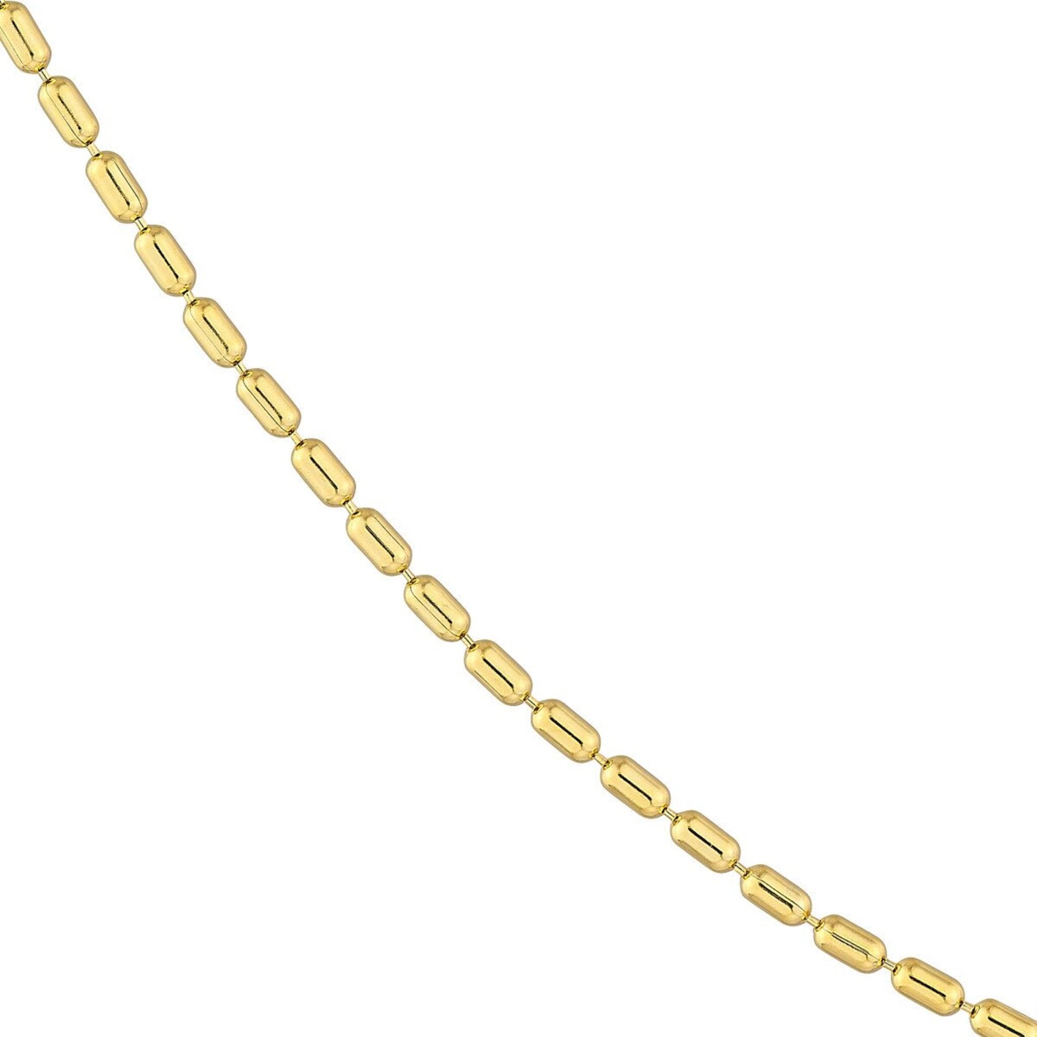 Olas d'Oro 7.50" Bracelet - 14K Yellow Gold 1.50mm Long Bead Chain