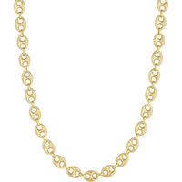 Olas d'Oro 7.50" Bracelet - 14K Yellow Gold 10mm Puff Mariner Chain with Fancy Oval Lobster Lock
