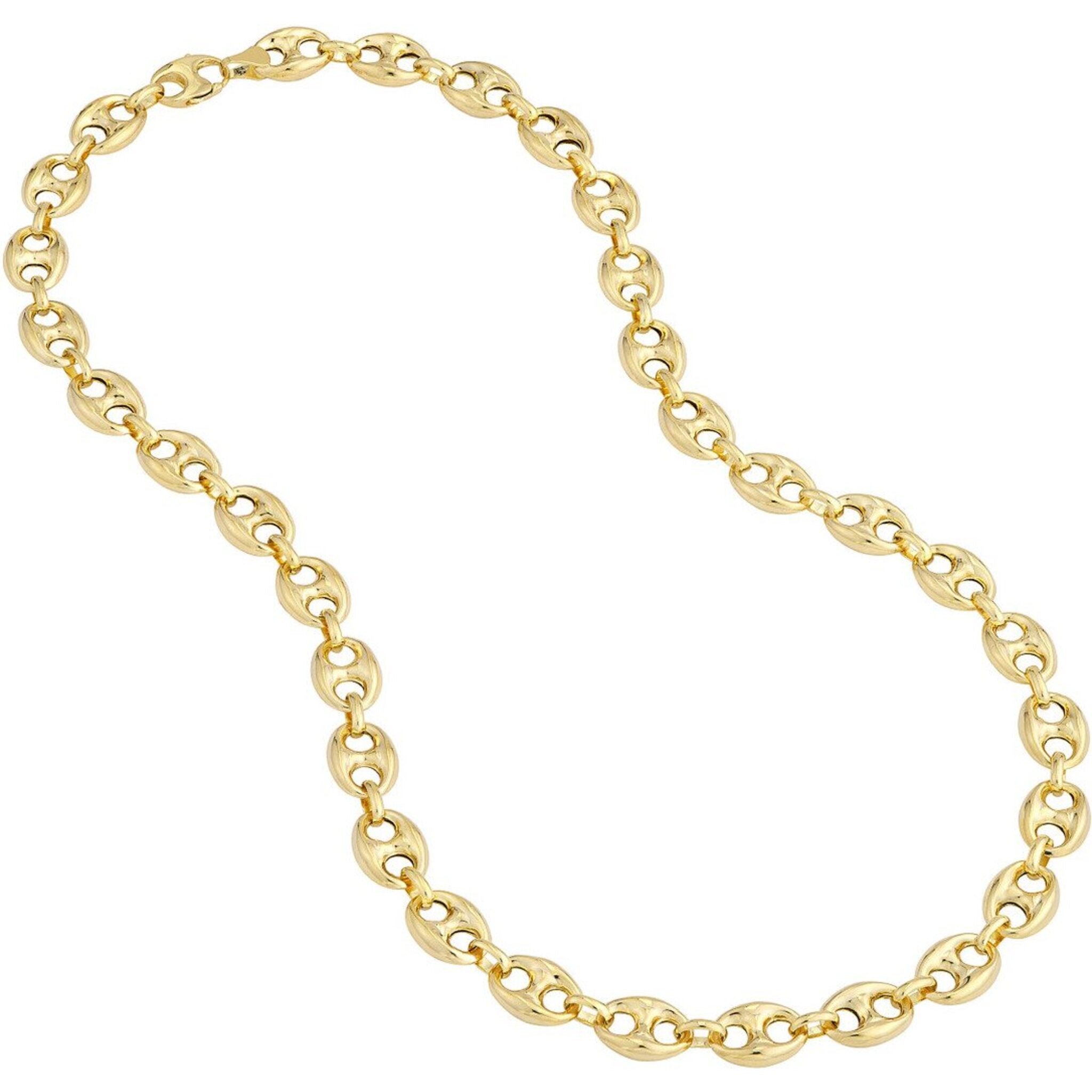 Olas d'Oro 7.50" Bracelet - 14K Yellow Gold 10mm Puff Mariner Chain with Fancy Oval Lobster Lock